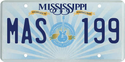 MS license plate MAS199