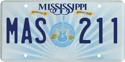 MS license plate MAS211