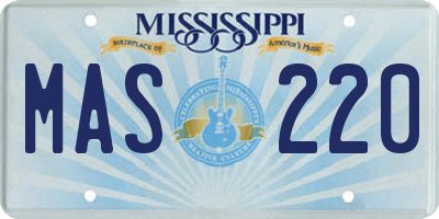 MS license plate MAS220