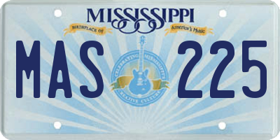MS license plate MAS225