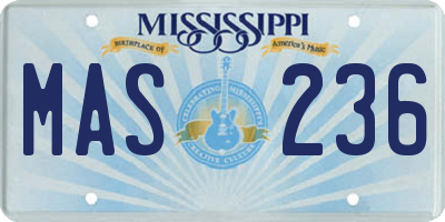 MS license plate MAS236