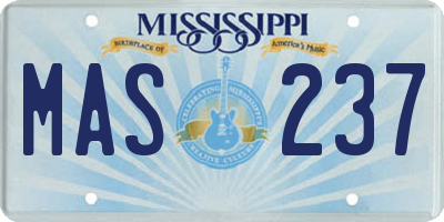 MS license plate MAS237