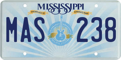 MS license plate MAS238
