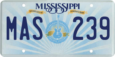 MS license plate MAS239