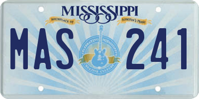 MS license plate MAS241