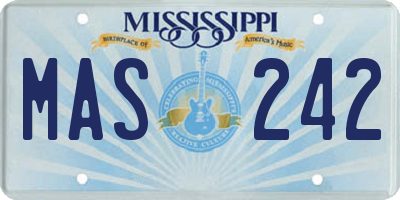 MS license plate MAS242