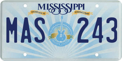 MS license plate MAS243