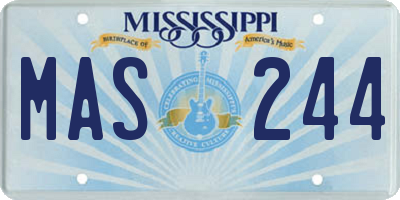 MS license plate MAS244