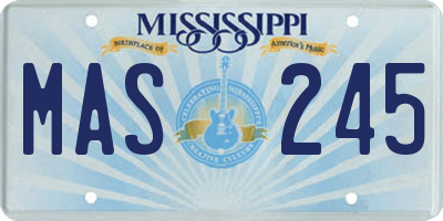 MS license plate MAS245