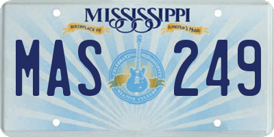 MS license plate MAS249