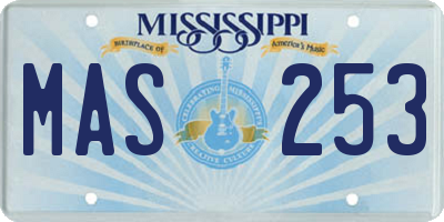 MS license plate MAS253