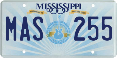 MS license plate MAS255