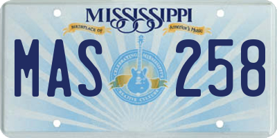 MS license plate MAS258