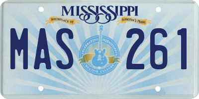 MS license plate MAS261