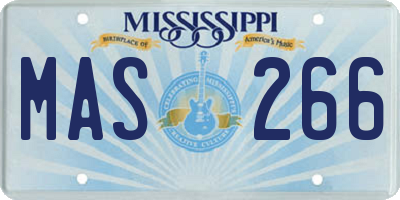 MS license plate MAS266