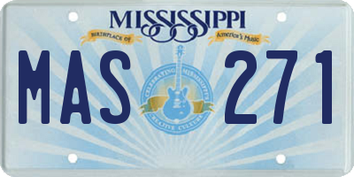 MS license plate MAS271