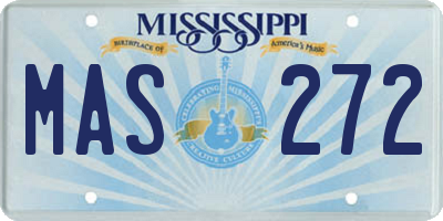 MS license plate MAS272