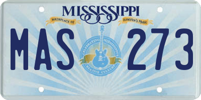 MS license plate MAS273
