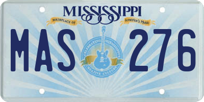 MS license plate MAS276