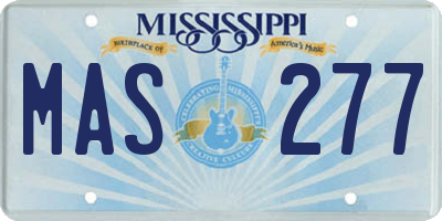MS license plate MAS277