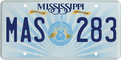 MS license plate MAS283