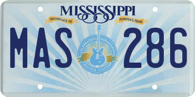 MS license plate MAS286