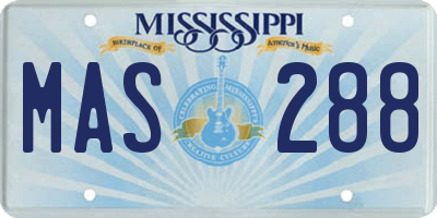 MS license plate MAS288