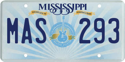 MS license plate MAS293