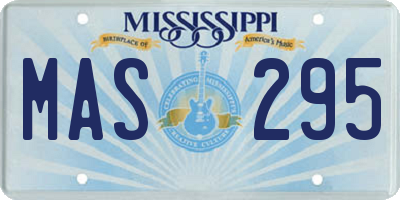 MS license plate MAS295