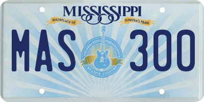 MS license plate MAS300