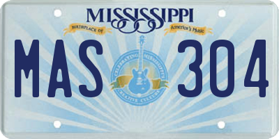 MS license plate MAS304