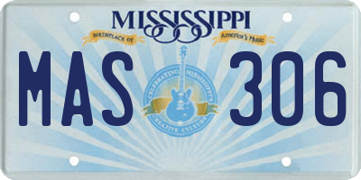 MS license plate MAS306