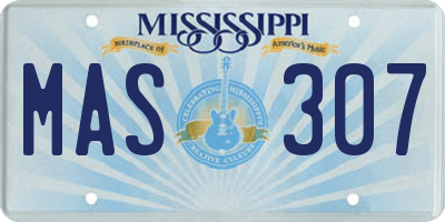 MS license plate MAS307