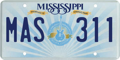 MS license plate MAS311