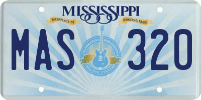 MS license plate MAS320