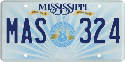 MS license plate MAS324