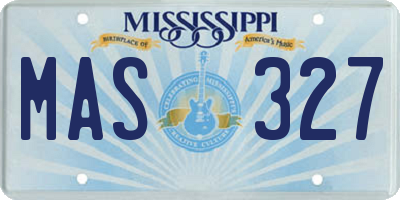 MS license plate MAS327