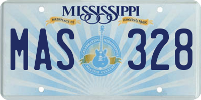 MS license plate MAS328