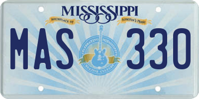 MS license plate MAS330