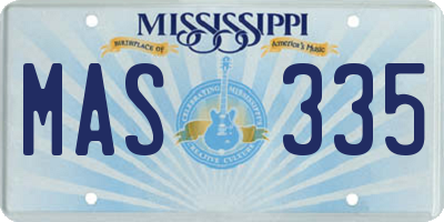 MS license plate MAS335