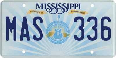 MS license plate MAS336