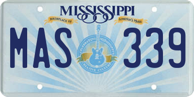MS license plate MAS339