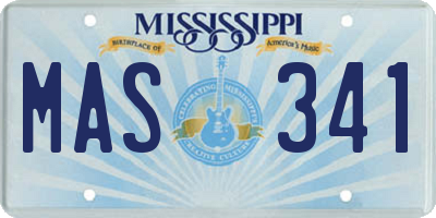 MS license plate MAS341