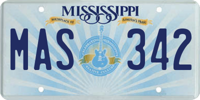 MS license plate MAS342