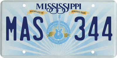 MS license plate MAS344