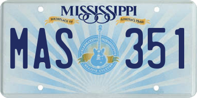 MS license plate MAS351