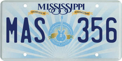 MS license plate MAS356