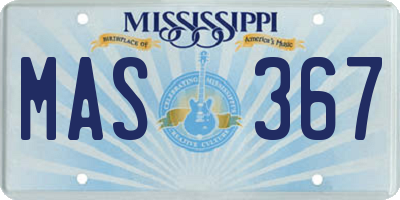 MS license plate MAS367
