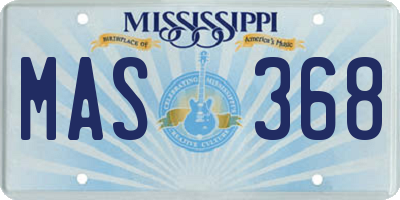 MS license plate MAS368
