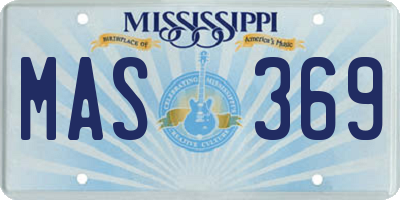 MS license plate MAS369
